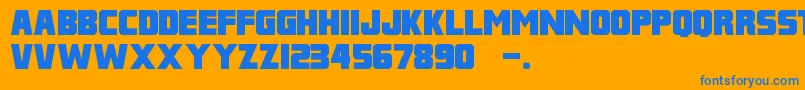 FranklinM54 Font – Blue Fonts on Orange Background