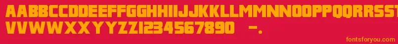 FranklinM54 Font – Orange Fonts on Red Background