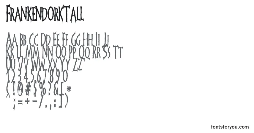 Schriftart FrankendorkTall – Alphabet, Zahlen, spezielle Symbole