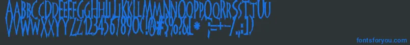 FrankendorkTall Font – Blue Fonts on Black Background