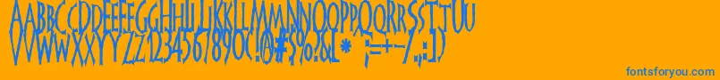 FrankendorkTall Font – Blue Fonts on Orange Background