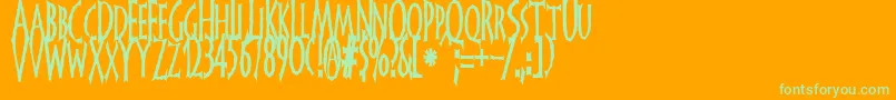 FrankendorkTall Font – Green Fonts on Orange Background