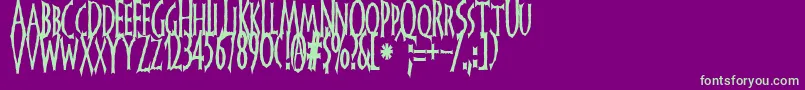 FrankendorkTall Font – Green Fonts on Purple Background