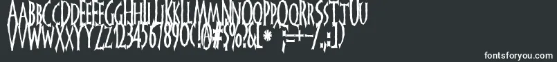FrankendorkTall-Schriftart – Weiße Schriften auf schwarzem Hintergrund