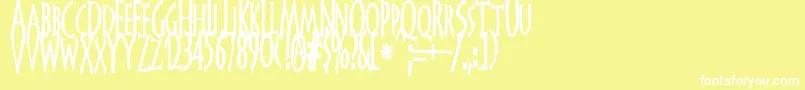 FrankendorkTall Font – White Fonts on Yellow Background