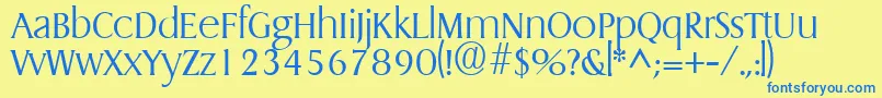 GriffonlightRegular Font – Blue Fonts on Yellow Background