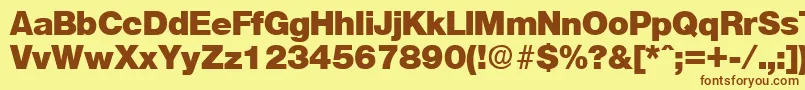 OlnovaHeavy Font – Brown Fonts on Yellow Background