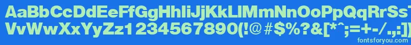 OlnovaHeavy Font – Green Fonts on Blue Background