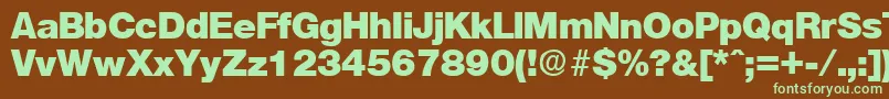 OlnovaHeavy-fontti – vihreät fontit ruskealla taustalla