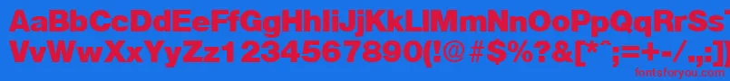 OlnovaHeavy Font – Red Fonts on Blue Background