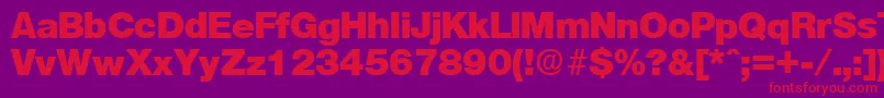 OlnovaHeavy-Schriftart – Rote Schriften auf violettem Hintergrund
