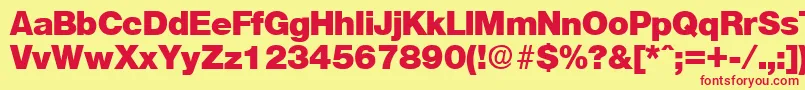 OlnovaHeavy-fontti – punaiset fontit keltaisella taustalla