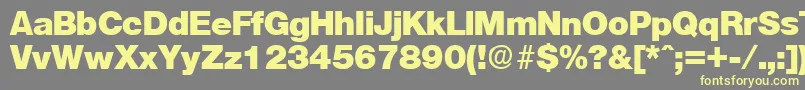 OlnovaHeavy-fontti – keltaiset fontit harmaalla taustalla
