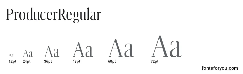 sizes of producerregular font, producerregular sizes