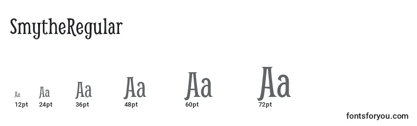 sizes of smytheregular font, smytheregular sizes