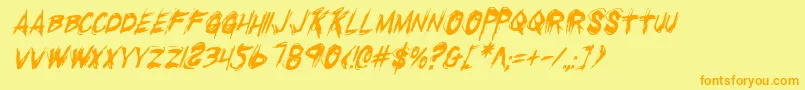 Rkillci Font – Orange Fonts on Yellow Background