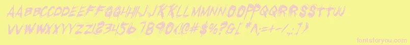 Rkillci-Schriftart – Rosa Schriften auf gelbem Hintergrund