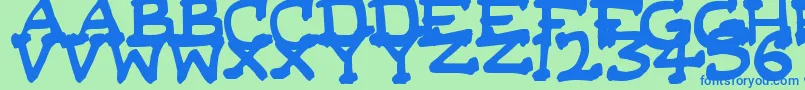 DaSerifKid-Schriftart – Blaue Schriften auf grünem Hintergrund