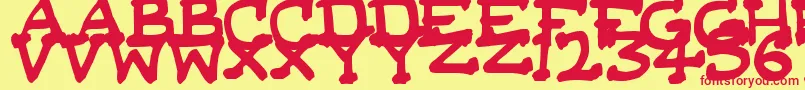 フォントDaSerifKid – 赤い文字の黄色い背景