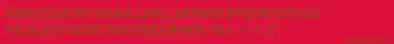 Butterbe-Schriftart – Braune Schriften auf rotem Hintergrund