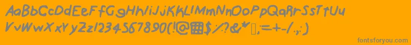 フォントScribz – オレンジの背景に灰色の文字