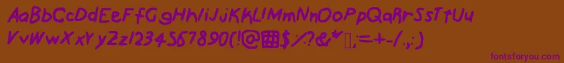Scribz Font – Purple Fonts on Brown Background