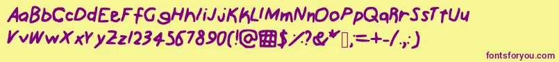Scribz Font – Purple Fonts on Yellow Background