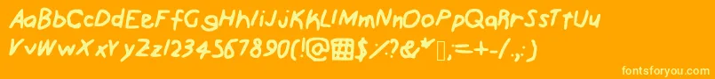 Scribz Font – Yellow Fonts on Orange Background