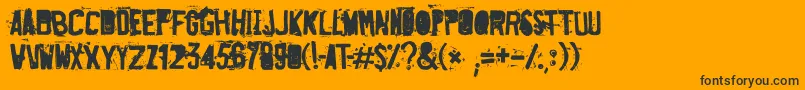 DestroyedLicensePlate Font – Black Fonts on Orange Background