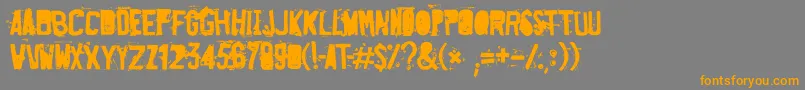 DestroyedLicensePlate Font – Orange Fonts on Gray Background