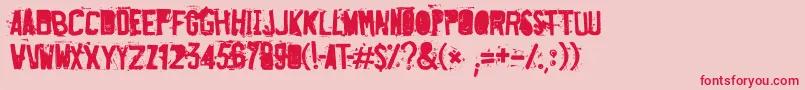 DestroyedLicensePlate Font – Red Fonts on Pink Background