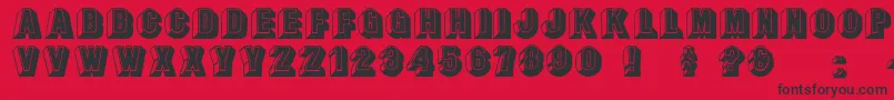 フォントLeecaps – 赤い背景に黒い文字