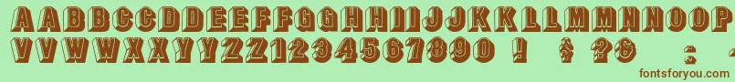 Leecaps Font – Brown Fonts on Green Background