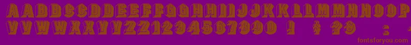 Leecaps Font – Brown Fonts on Purple Background
