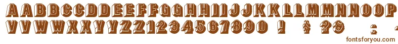 Leecaps-fontti – ruskeat fontit valkoisella taustalla