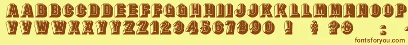 Leecaps Font – Brown Fonts on Yellow Background