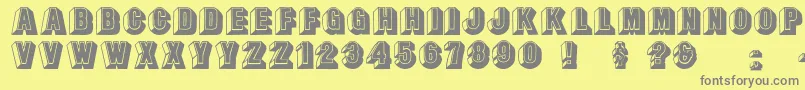 Leecaps Font – Gray Fonts on Yellow Background