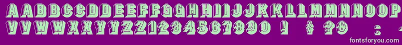 Leecaps Font – Green Fonts on Purple Background