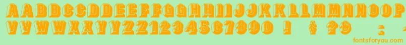 Leecaps Font – Orange Fonts on Green Background