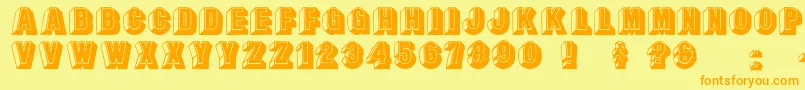 Leecaps Font – Orange Fonts on Yellow Background