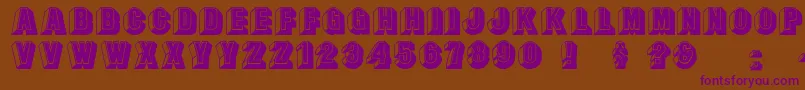Leecaps Font – Purple Fonts on Brown Background