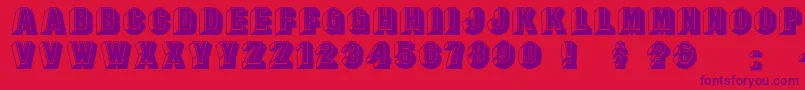 Leecaps Font – Purple Fonts on Red Background