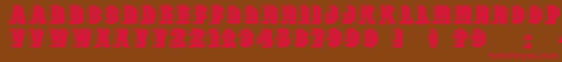 Leecaps Font – Red Fonts on Brown Background