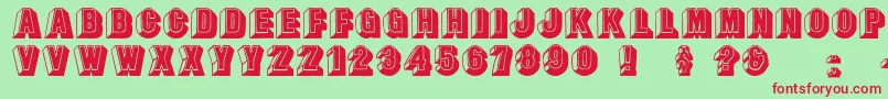 Leecaps Font – Red Fonts on Green Background
