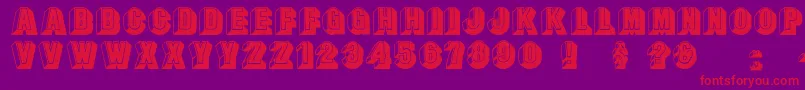 Leecaps Font – Red Fonts on Purple Background