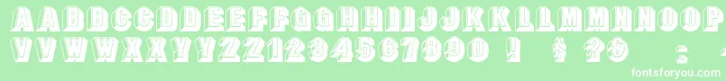 フォントLeecaps – 緑の背景に白い文字