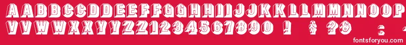Leecaps Font – White Fonts on Red Background