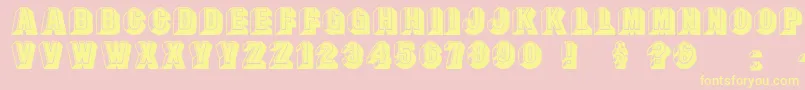 Leecaps Font – Yellow Fonts on Pink Background
