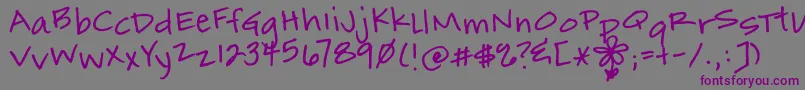 Fonte MarmaladeToast – fontes roxas em um fundo cinza
