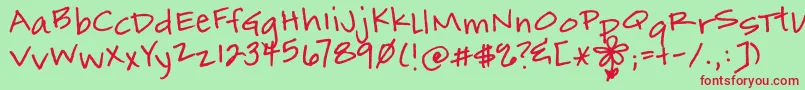 MarmaladeToast Font – Red Fonts on Green Background